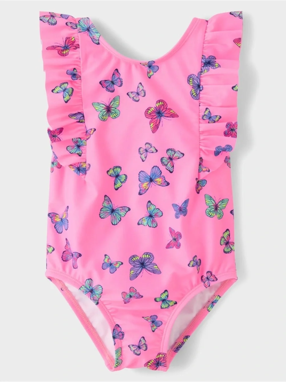 Baby Children's Place NWT 6-9M UPF 50 Pink Butterfly Ruffle Swim bathing suit